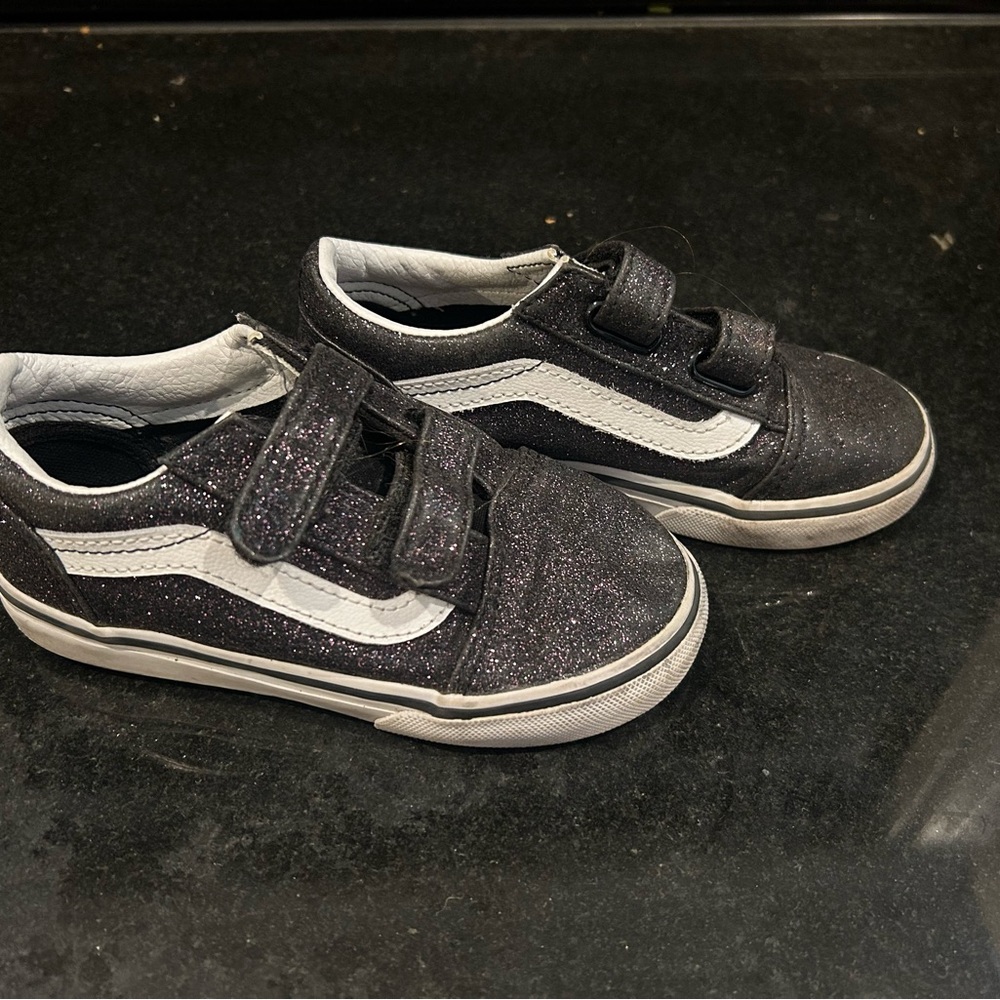 Vans Kids Black Glitter Sneakers